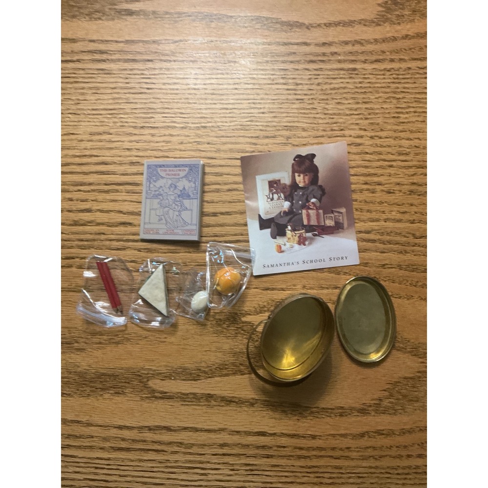 American Girl Pleasant Company Samantha School Lunch Tin Supplies Primer Pencils